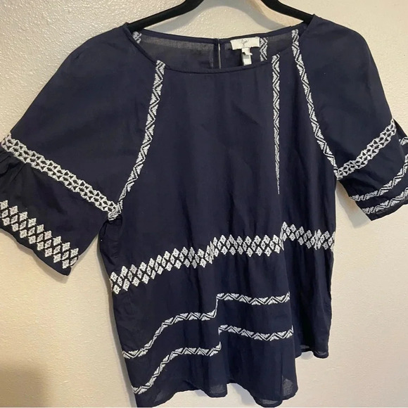 JOIE Shoffie Midnight Embroidered 100% Cotton Blouse Size Small Lightweight - Picture 4 of 7